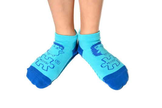 MUFFIK Cotton Socks Non-Slip - Blue